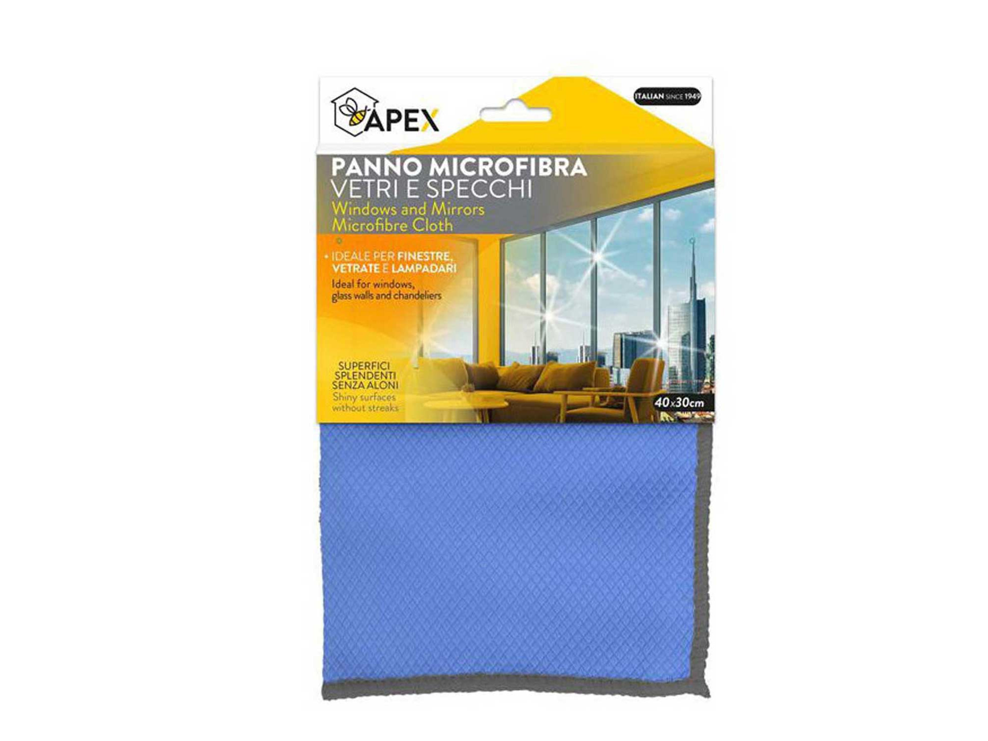 тряпка для пыли apex italy 15087 glass microfibre 30x40